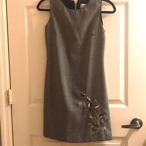 Petite Sophisticate Houndstooth Holiday dress.